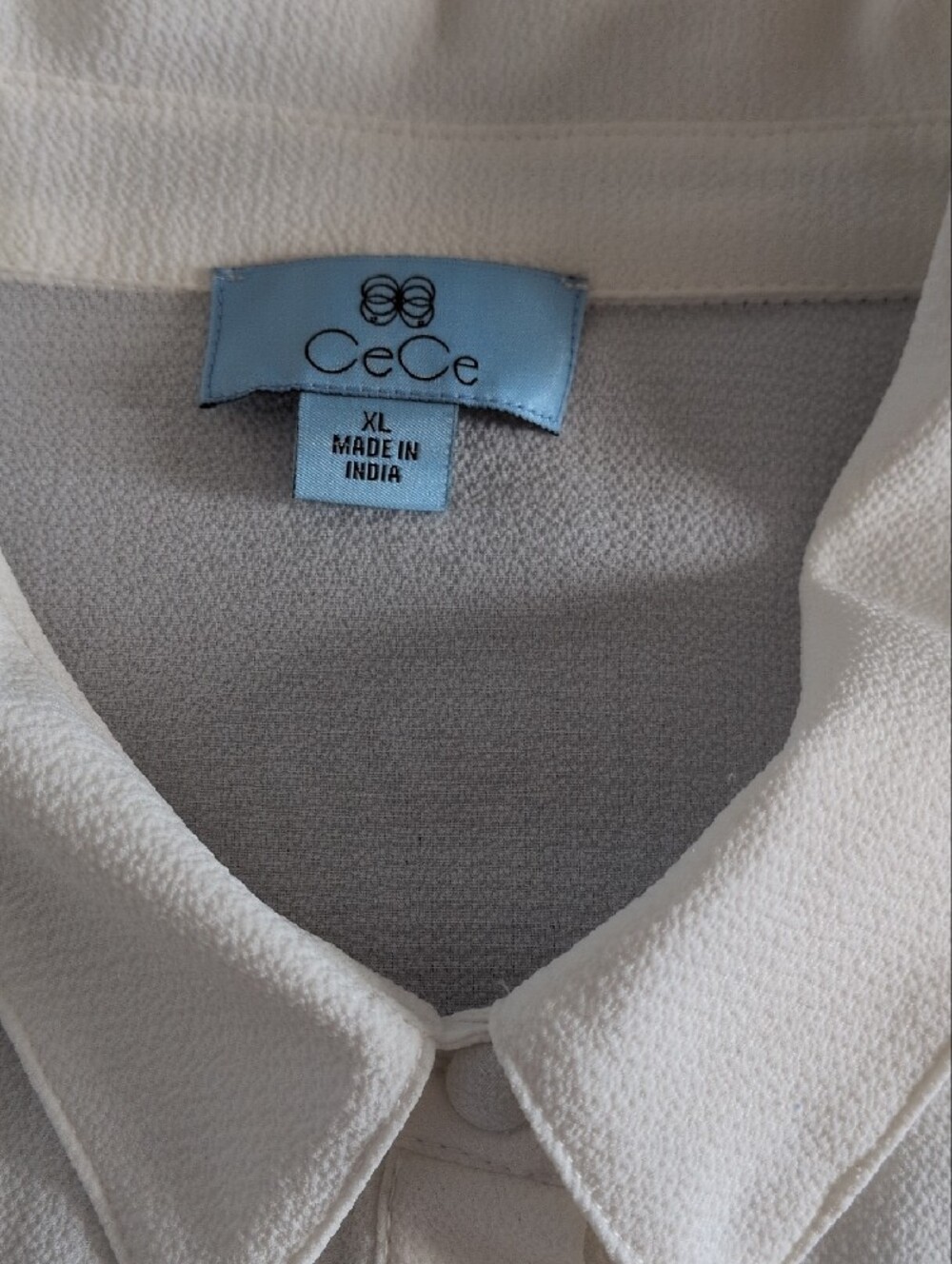 CeCe Cream Ruffle-Hem Button Front Blouse - Picture 4 of 8